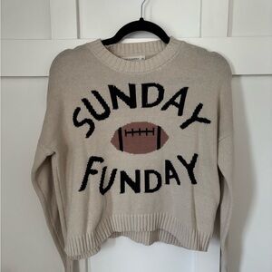 Sunday Funday Cream Sweater Moon and Madison XS
